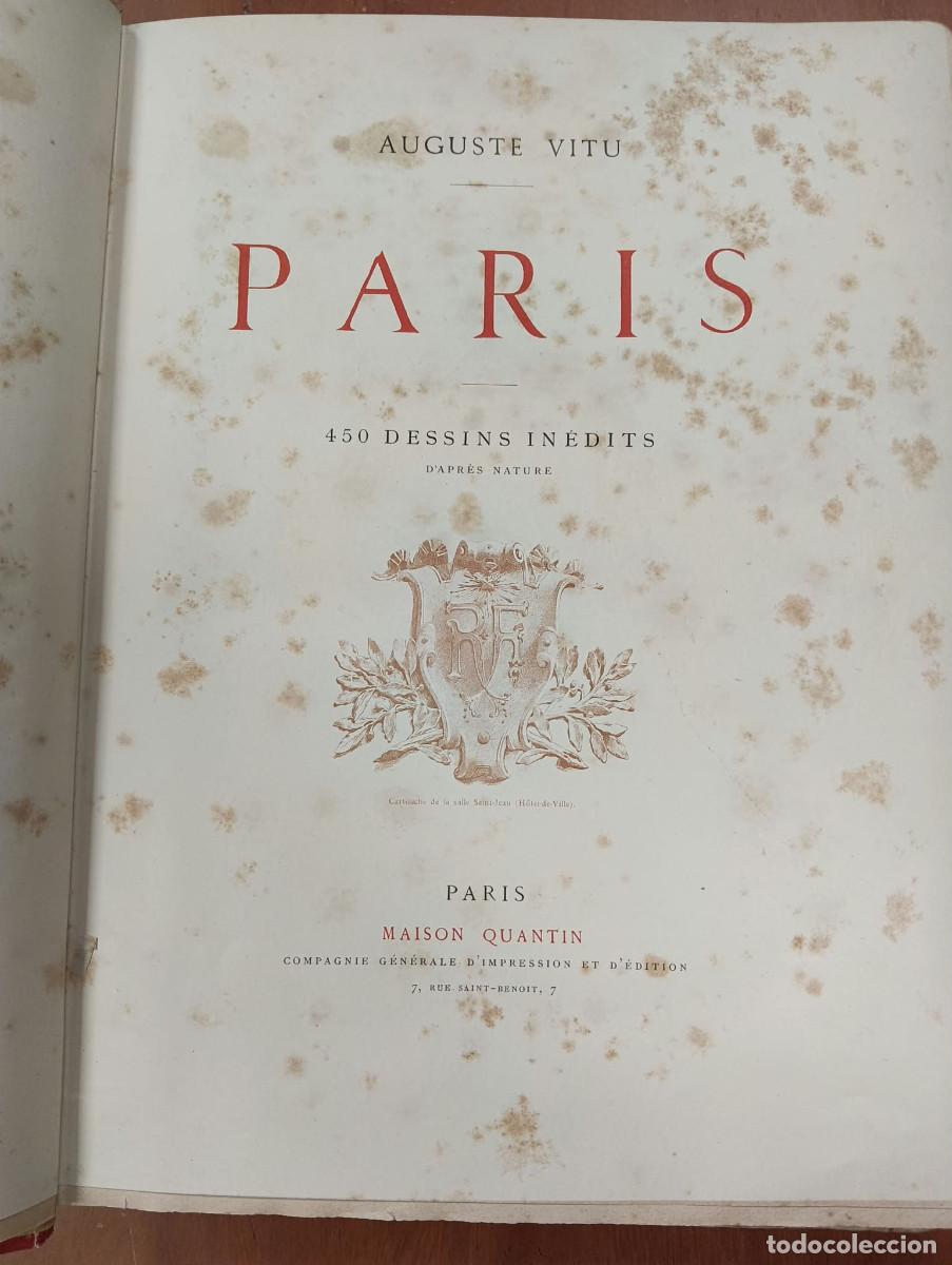 Libros antiguos: Par&iacute;s. 450 dessins in&eacute;dits d'apr&egrave;s nature. Vitu, Auguste.