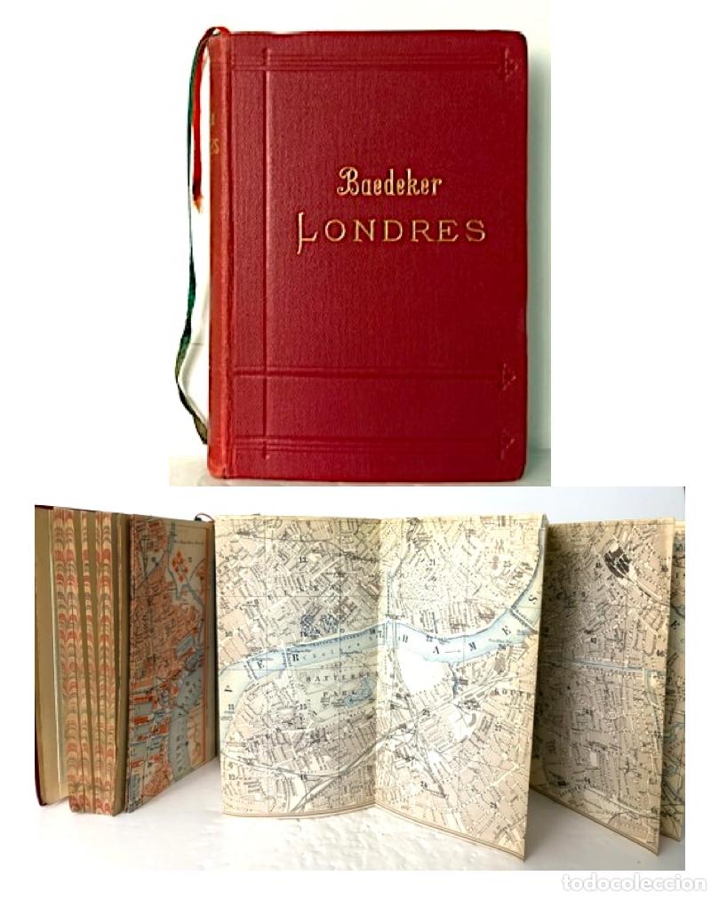 Libros antiguos: Baedeker : Londres er ses environs. (1913) 5 mapas y 43 planos. Buen estado.