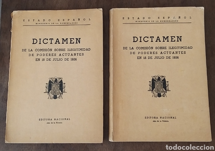 Libros antiguos: Dictamen ilegitimidad 1936. 2 uds. - Foto 3