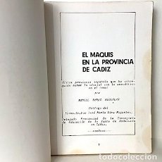 Libros antiguos: EL MAQUIS EN LA PROVINCIA DE CÁDIZ (GUERRA CIVIL; POSTGUERRA; GUERRILLA; SIERRA; ETC.)