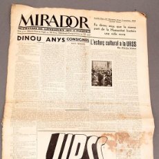 Libros antiguos: MIRADOR - SETMANARI LITERATURA ART I POLITICA - BARCELONA - NUM 393 - NOVEMBRE 1936 - GUERRA CIVIL