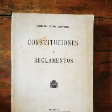 Libros antiguos: ESPAÑA. CONGRESO DE LOS DIPUTADOS. CONSTITUCIONES Y REGLAMENTOS: [1931]