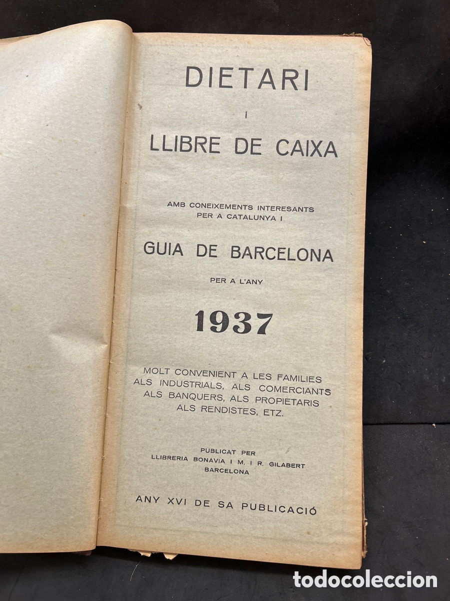 Libros antiguos: Dietari Catal&aacute;n 1937 - Foto 2