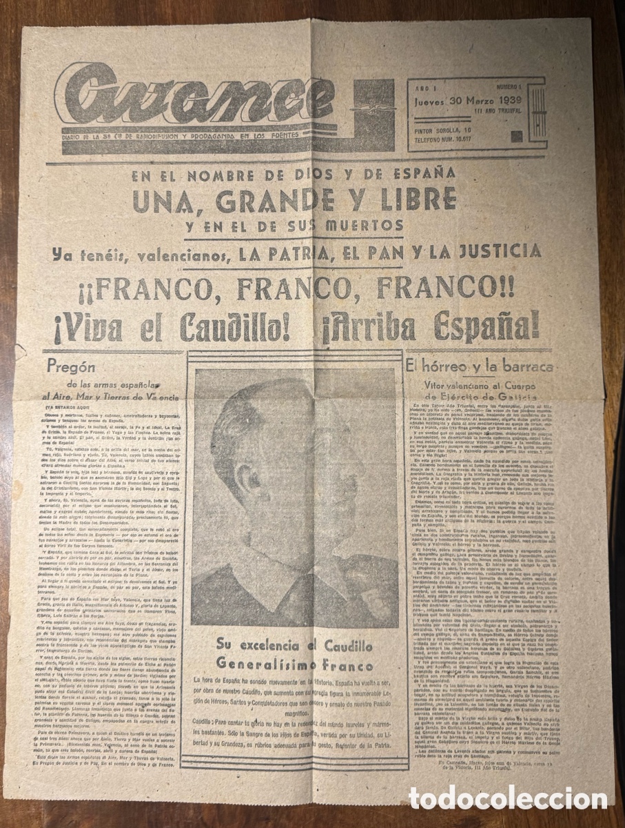 Libros antiguos: Avanbce. Diario de la 3&ordf; Cia de radiodifusi&oacute;n y propaganda en los frentes. 30 de marzo 1939