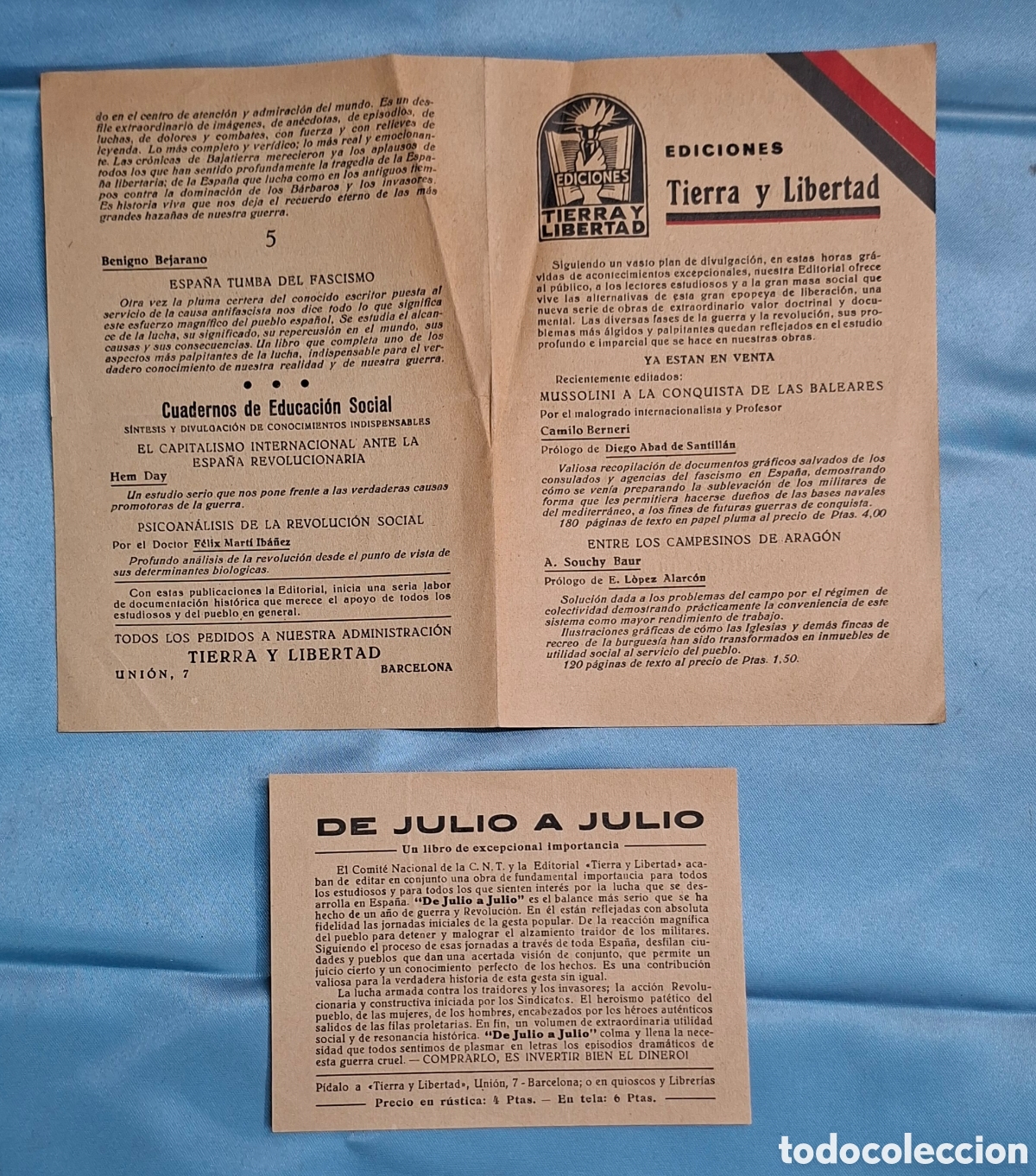 Libros antiguos: Lote de folletos originales CNT &ndash; Tierra y Libertad (a&ntilde;os 30)