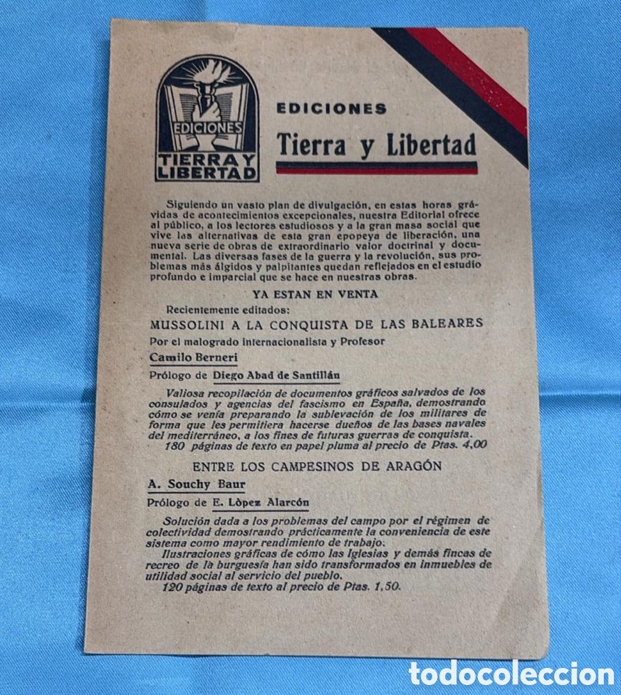 Libros antiguos: Lote de folletos originales CNT &ndash; Tierra y Libertad (a&ntilde;os 30)