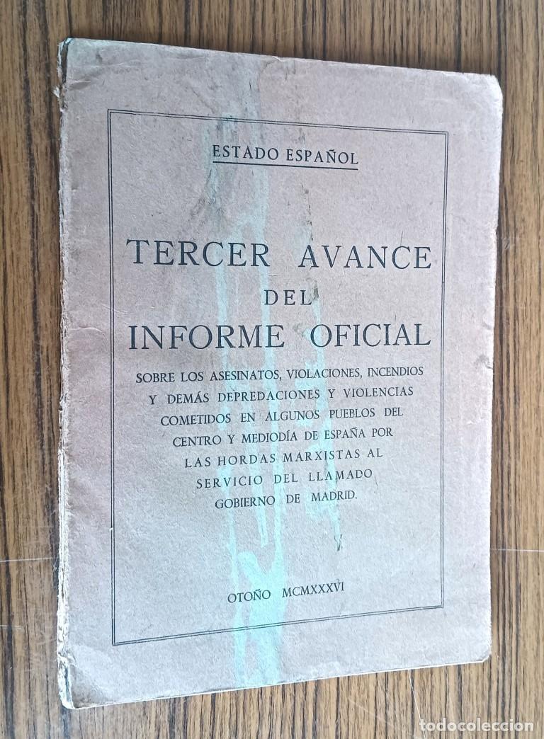 Livres anciens: Tercer avance del informe oficial Sobre los asesinatos, violaciones, incendios y dem&aacute;s depredaciones