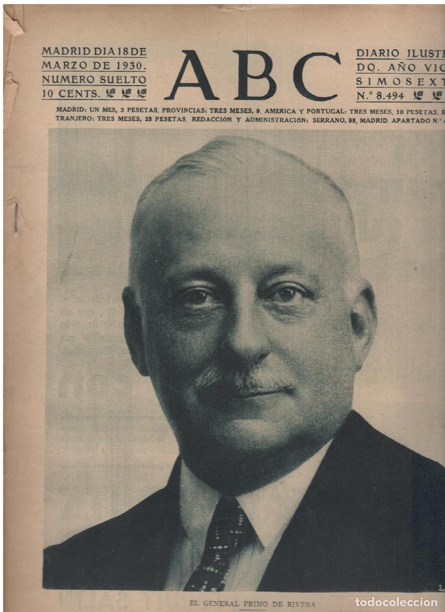 Libros antiguos: ABC 18 de marzo 1930 fallecimiento del GENERAL PRIMO DE RIVERA