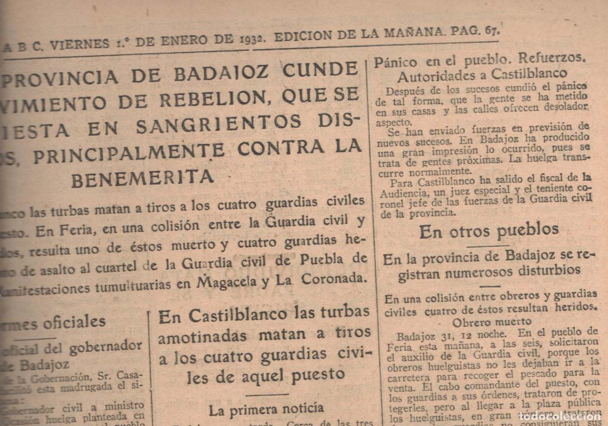 Libros antiguos: ABC 1/Ene/1932 n&ordm; EXTRA repasa los acontecimientos del a&ntilde;o 31.Sucesos de CasIilblanco &iexcl;&iexcl;Hist&oacute;rico!!
