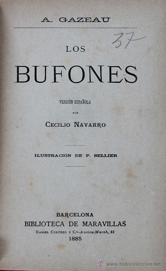 Libros antiguos: Los Bufones. A. Guizeau - Foto 1