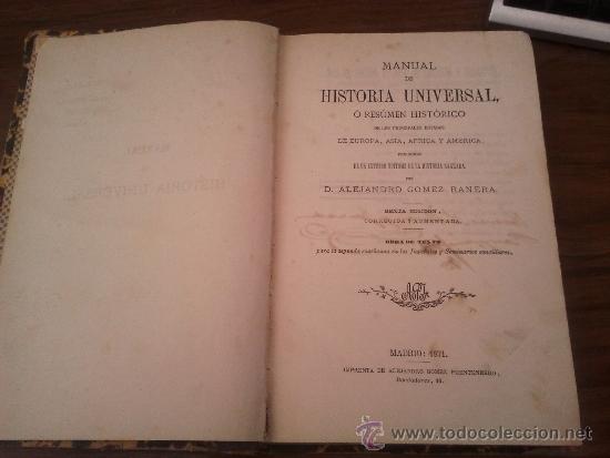 Libros antiguos: MANUAL DE HISTORIA UNIVERSAL - Foto 1
