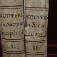 Libros antiguos: DILUCIDATIONIS SELECTARUM SARCRAE SCRIPTURAE QUAESTIONUM.POR F. MARTINO WOUTERS. 1778. 2 TOMOS