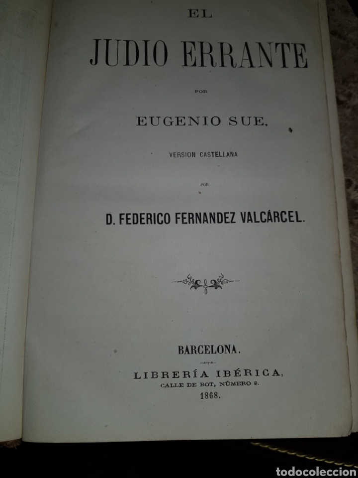 Libros antiguos: Tres tomos del Jud&iacute;o Errrante - Foto 9