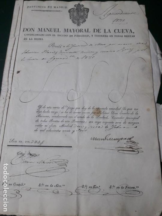 Libros antiguos: Rentas 1825 - Foto 1