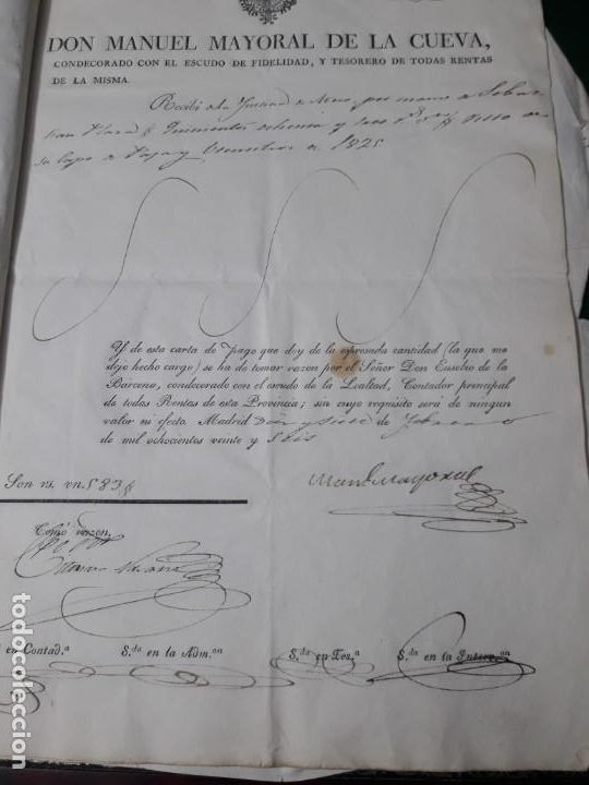 Libros antiguos: Rentas 1825 - Foto 2