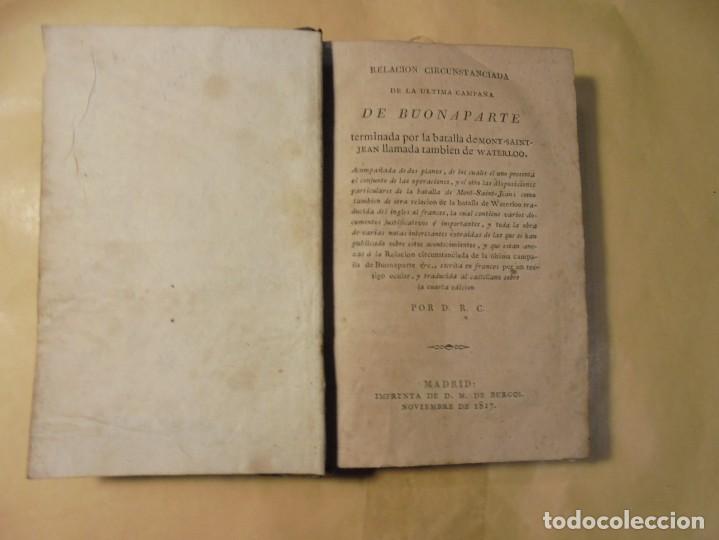 Libros antiguos: BATALLA DE WATERLOO. NAPOLE&Oacute;N. 1817 - Foto 1