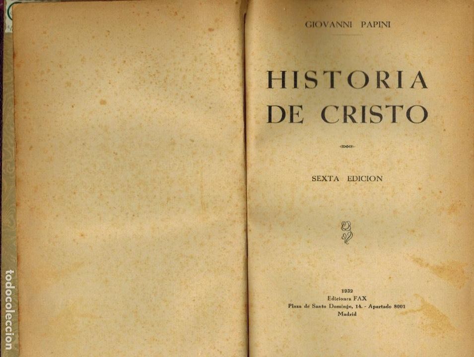 Libros antiguos: HISTORIA DE CRISTO - Foto 1