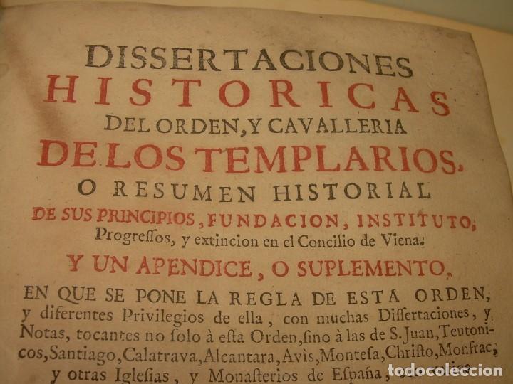 Libros antiguos: LIBRO PERGAMINO.TEMPLARIOS DISERTACIONES HISTORICAS Y ORDEN DE CAVALLERIA..AÑO 1747 - Foto 2 - 214342911