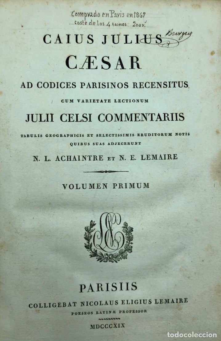 Libros antiguos: Opera Omnia Caesar, 1819. 4 tomos. Completo. - Foto 8
