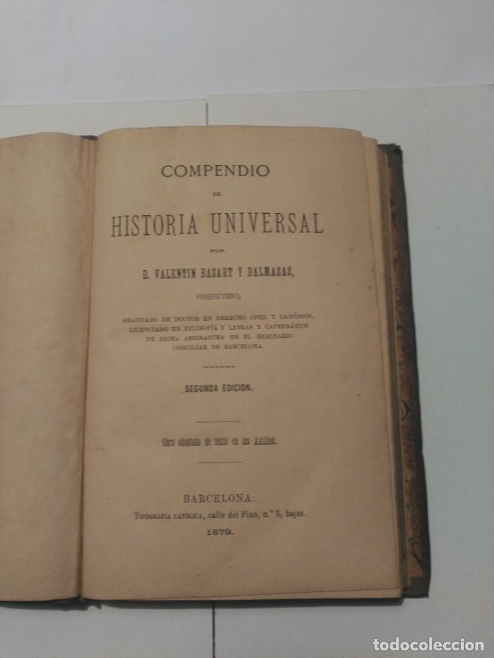 Libros antiguos: Compendio de Historia Universal - Foto 1