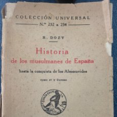 Libros antiguos: HISTORIA DE LOS MUSULMANES DE ESPAÑA. ESPASA CALPE