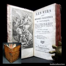 Libros antiguos: AÑO 1762 VIDAS PARALELAS DE PLUTARCO HOMBRES ILUSTRES ANTIGUA GRECIA Y ROMA GRABADO FRONTISPICIO. Lote 267685559