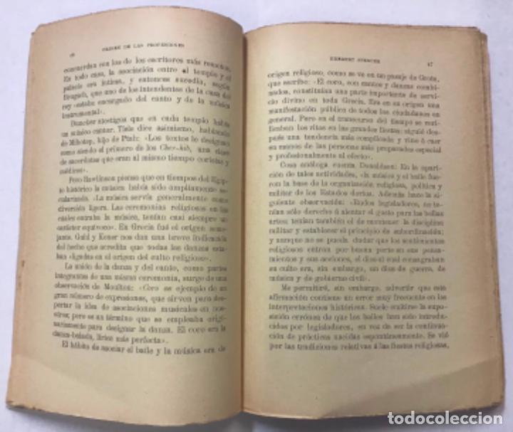 Libros antiguos: ORIGEN DE LAS PROFESIONES. - SPENCER, Herbert. - Foto 4
