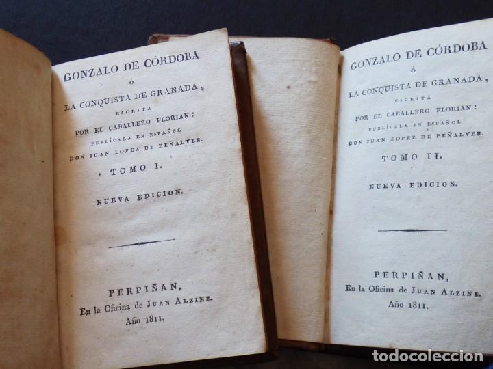Libros antiguos: CLARIS DE FLORIAN - GONZALO DE C&Oacute;RDOBA &Oacute; LA CONQUISTA DE GRANADA. PERPI&Ntilde;AN. 1811