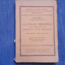 Libros antiguos: LA ITALIA PRIMITIVA Y LOS COMIENZOS DEL IMPERIALISMO ROMANO