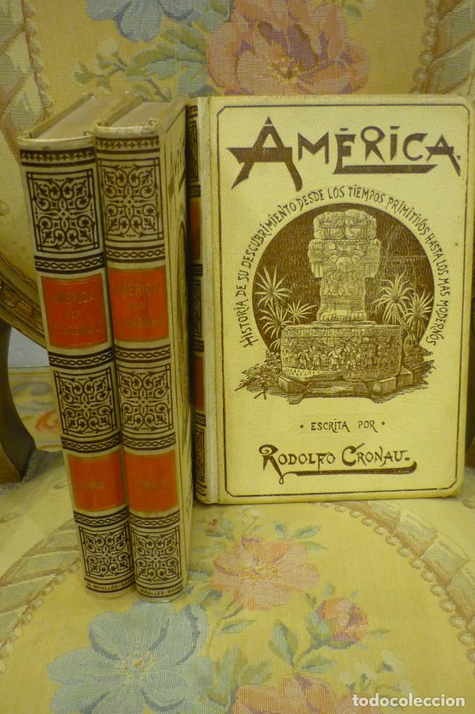 Libros antiguos: AMÉRICA. HISTORIA DE SU DESCUBRIMIENTO....., DE RODOLFO CRONAU. TRES TOMOS. COMPLETO. 1.892.