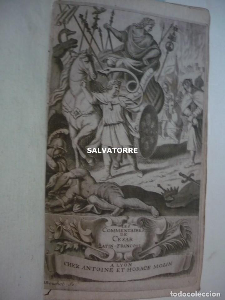 Libros antiguos: JULIO CÉSAR.LOS COMENTARIOS DE CÉSAR.EN LATIN Y FRANCES.1689.LYON.GRABADOS ORIGINALES.N.PERROT