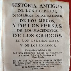 Libros antiguos: HISTORIA ANTIGUA DE LOS EGIPCIOS, LOS ASIRIOS BABILONIOS, MEDOS, PERSAS TOMO XII MADRID 1761 IBARRA