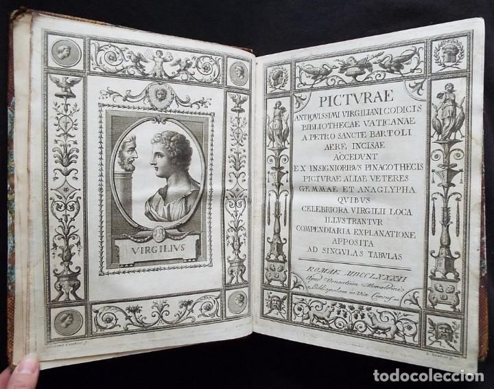 Libros antiguos: PICTURAE ANTIQUISSIMI VIRGILLIANI ...., 1782. Virgilio/Bartoli. Frontispicio y 125 grabados - Foto 1 - 311542713