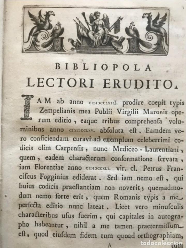 Libros antiguos: PICTURAE ANTIQUISSIMI VIRGILLIANI ...., 1782. Virgilio/Bartoli. Frontispicio y 125 grabados - Foto 19 - 311542713
