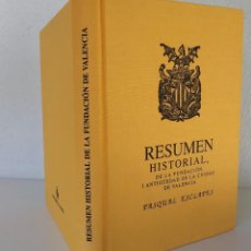 Libros antiguos: FACSIMIL ”RESUMEN HISTORIAL DE LA FUNDACION DE VALENCIA” 1738. CON MAPA. Lote 312393268