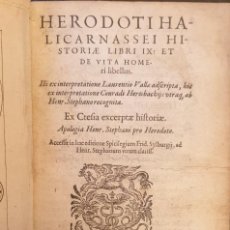 Libros antiguos: AÑO 1584 – HERODOTO - HERODOTI HALICARNASSEI HISTORIAE LIBRI IX. Lote 314766838