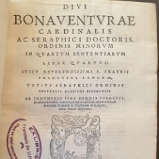 Libros antiguos: AÑO 1562 - FRANCISCO ZAMORA - DIVI BONAVENTURAE SENTENTIARUM. Lote 315483198