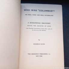 Libros antiguos: WHO WAS COLUMBUS COLÓN 1933 JUDÍOS PONTEVEDRA HISTORIA ENIGMAS JUDAICA. Lote 340727088