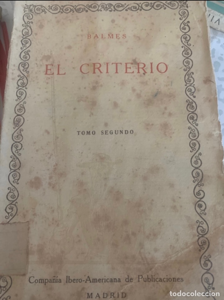 Libros antiguos: BALMES EL CRITERIO - Foto 1
