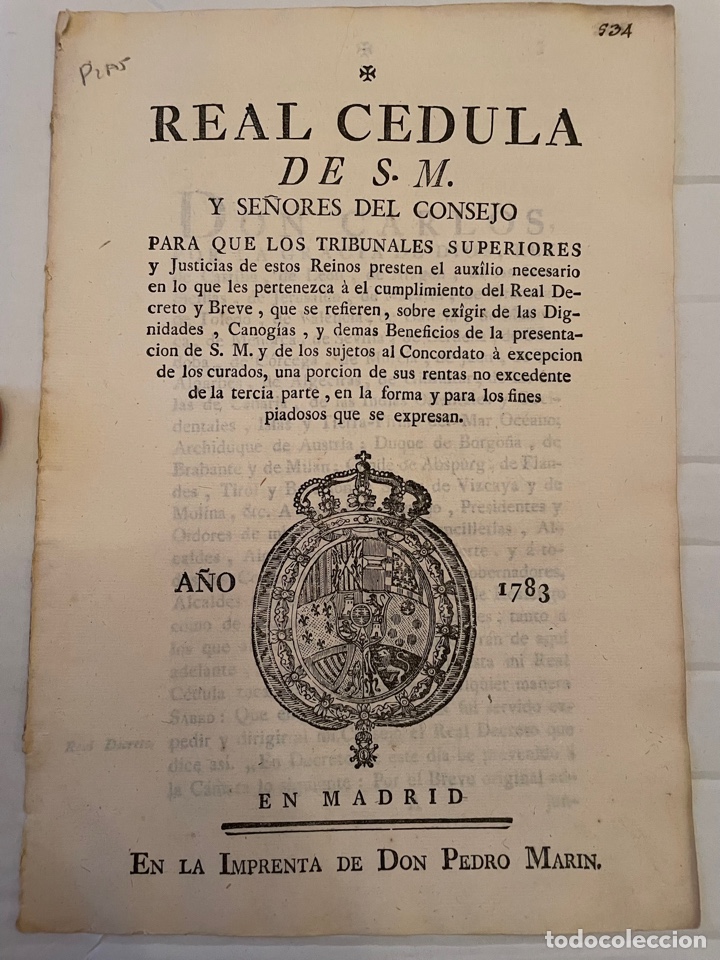 Libros antiguos: C&eacute;dula Real - Foto 1