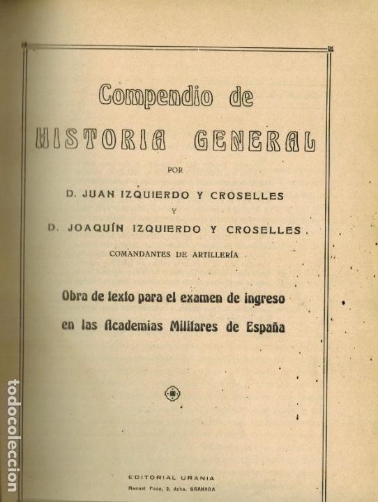 Libros antiguos: COMPENDIO DE HISTORIA GENERAL - Foto 1