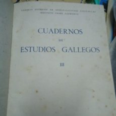 Libros antiguos: 1945 CUADERNOS DE ESTUDIOS GALLEGOS TOMO III TOMO 3º DE ESTA RARA COLECCIÓN CON LOS SIGUIENTES TEMAS. Lote 358627460