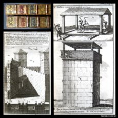 Libros antiguos: AÑO 1763 FORTIFICACIONES DE LA ANTIGUA ROMA COMENTARIOS JULIO CÉSAR GRABADOS OBRA COMPLETA EN 2V