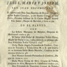 Libros antiguos: AÑO 1800 - PLEITO POR EL MAYORAZGO DE MEDINA DE RIOSECO - VALLADOLID - DUQUE DE ALBA. Lote 402998879