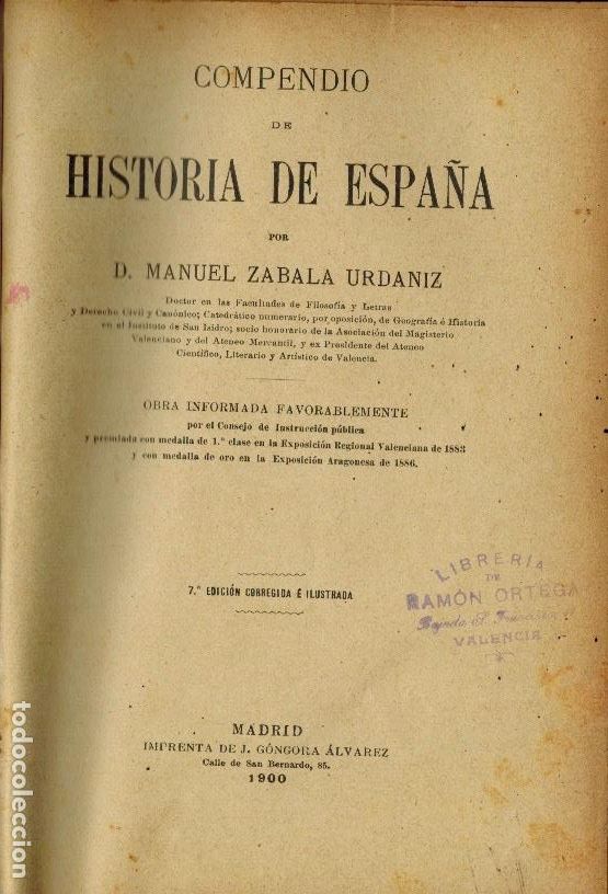 Libros antiguos: COMPENDIO DE HISTORIA DE ESPA&Ntilde;A - Foto 1