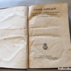 Libros antiguos: CÓDIGO NAPOLEÓN CON LAS VARIACIONES ADOPTADAS POR EL CUERPO LEGISLATIVO EN 1807. MADRID AÑO 1809