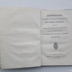 Libros antiguos: LIBRERIA GHOTICA. CONSTITUCIONES DE REAL Y DISTINGUIDA ORDEN ESPAÑOLA DE CARLOS TERCERO. 1804. FOLIO