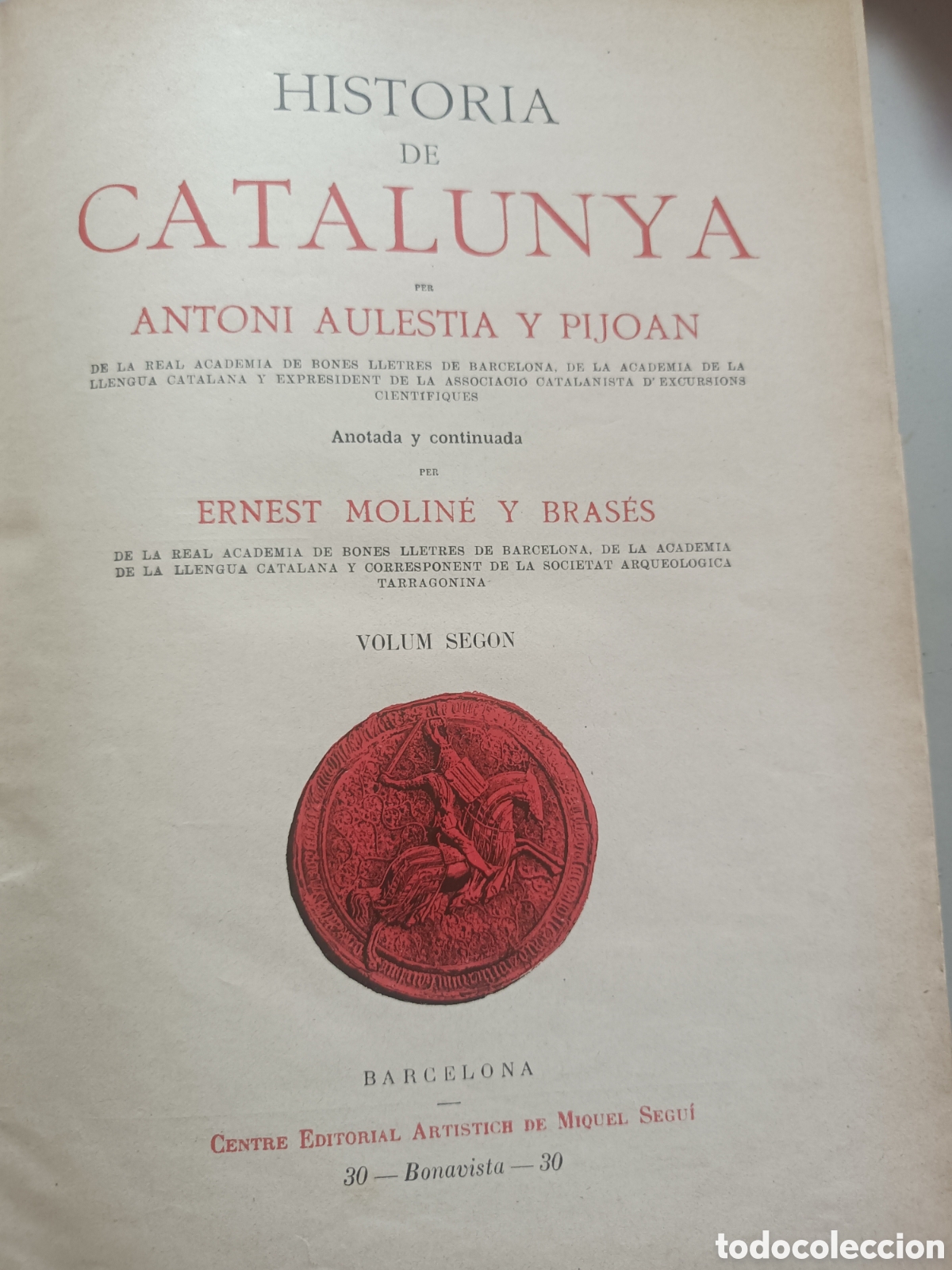 Libros antiguos: Historia de Catalunya - Foto 2