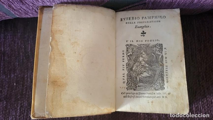 Libros antiguos: EUSEBIO PAMPHILO DELLA PREPARATIONE EVANGELICA, EUSEBIUS CAESARIENESIS 1550 - Foto 1