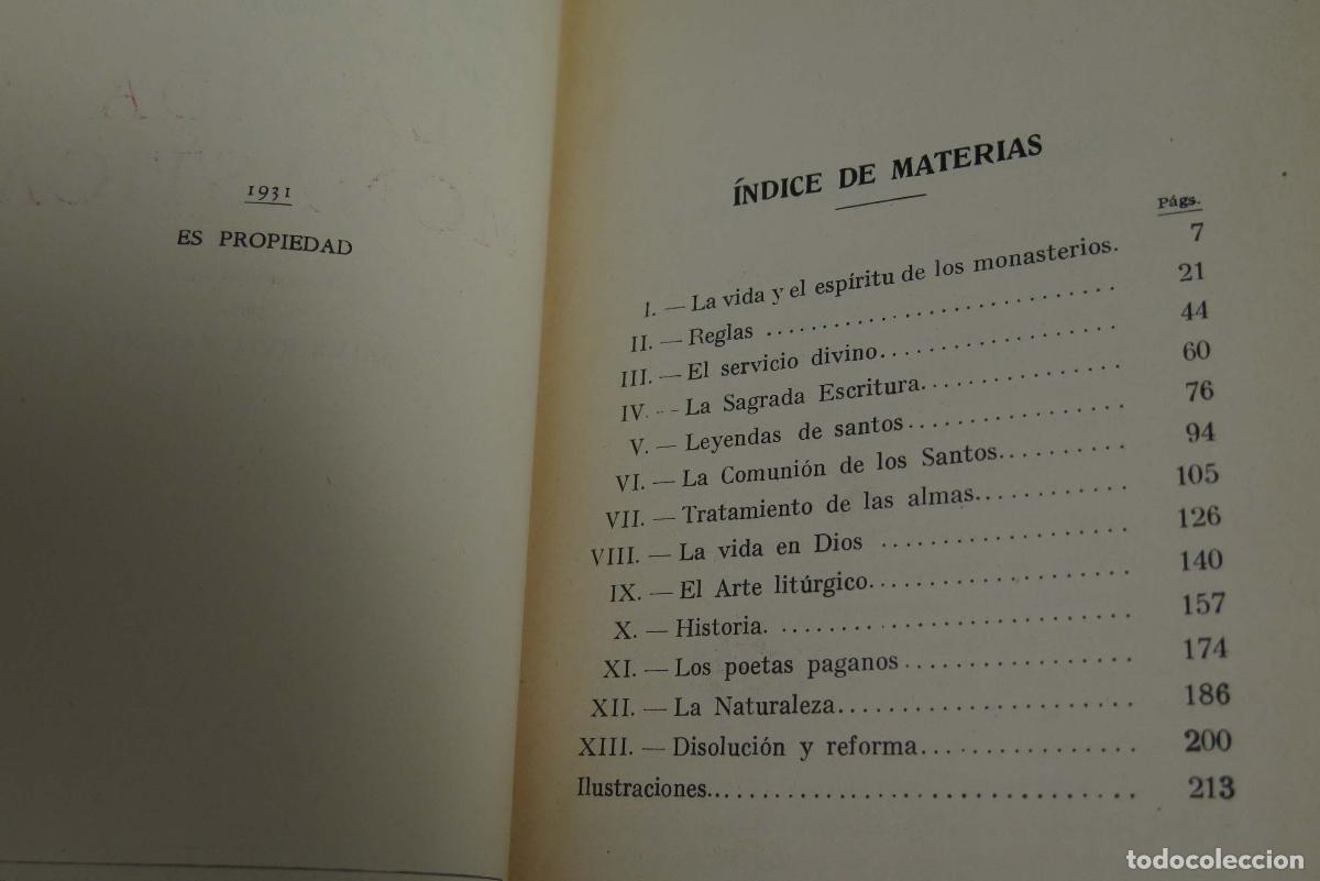 Libros antiguos: La vida mon&aacute;stica. Vedel. 1931 - Foto 2